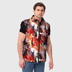 Мужской жилет Огненные перья, цвет: 3D-черный — фото 2
