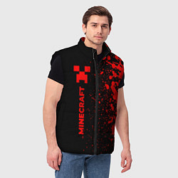 Мужской жилет Minecraft - red gradient по-вертикали, цвет: 3D-черный — фото 2