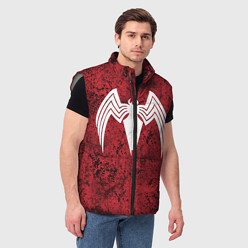 Мужской жилет Знак венома на красном / 3D-Светло-серый – фото 3