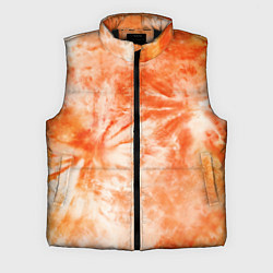 Мужской жилет Оранжевый тай-дай пятна, цвет: 3D-черный