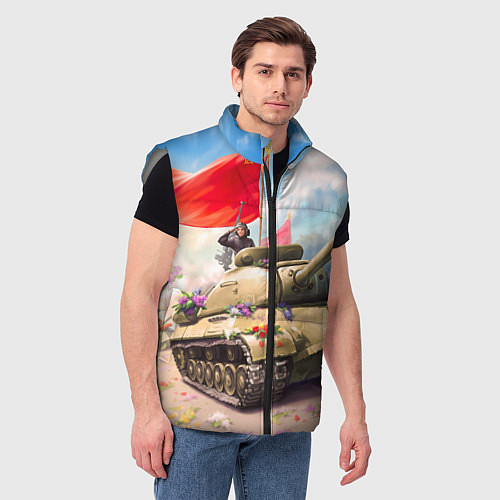 Мужской жилет Русский танк / 3D-Светло-серый – фото 3