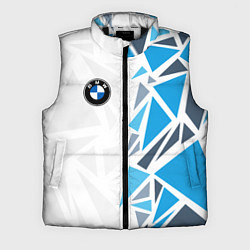 Мужской жилет Бмв - фрагментация синяя, цвет: 3D-черный