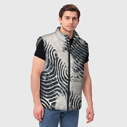 Мужской жилет Текстура гранж - абстрактные линии, цвет: 3D-светло-серый — фото 2