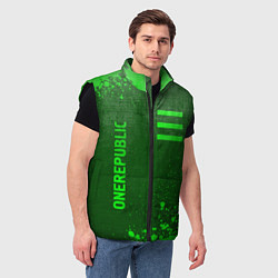 Мужской жилет OneRepublic - green gradient вертикально, цвет: 3D-черный — фото 2