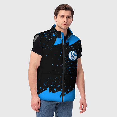 Мужской жилет Schalke 04 fc blue color / 3D-Светло-серый – фото 3