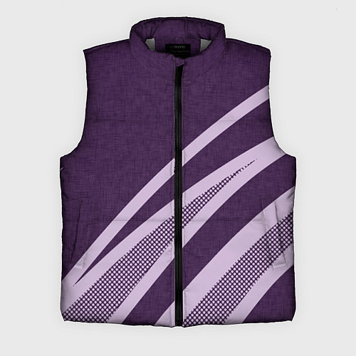 Мужской жилет Фиолетовый абстрактный с полосой / 3D-Светло-серый – фото 1