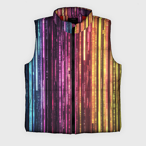 Мужской жилет Неоновый и переливающийся киберпанк узор / 3D-Красный – фото 1