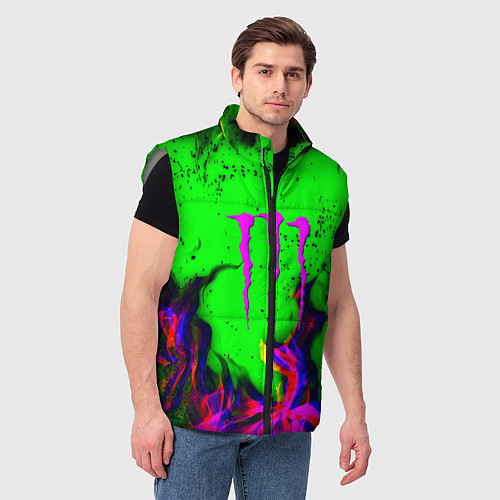 Мужской жилет Monster Energy flame / 3D-Светло-серый – фото 3