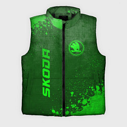 Мужской жилет Skoda - green gradient вертикально