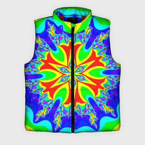 Мужской жилет Неоновая психоделика узор / 3D-Красный – фото 1