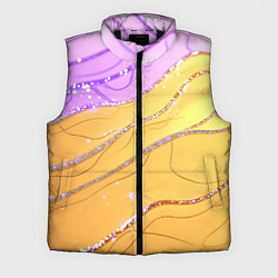 Мужской жилет Фиолетово-золотая текстура с блестяшками, цвет: 3D-черный