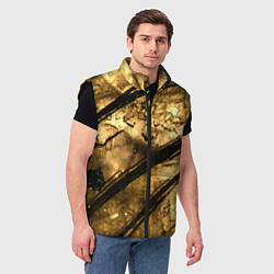 Мужской жилет Золото с черной текстурой, цвет: 3D-черный — фото 2