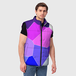 Мужской жилет Сине-розовый крупные фрагменты, цвет: 3D-черный — фото 2