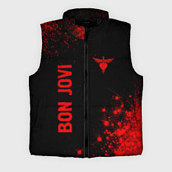 Мужской жилет Bon Jovi - red gradient вертикально, цвет: 3D-черный