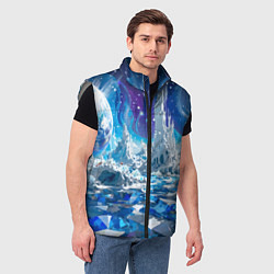 Мужской жилет Космический фантастический пейзаж, цвет: 3D-светло-серый — фото 2