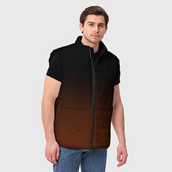 Мужской жилет Градиент тёмный чёрно-оранжевый, цвет: 3D-черный — фото 2