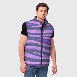 Мужской жилет Лавандовые волны, цвет: 3D-черный — фото 2