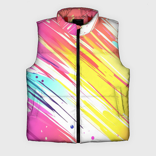 Мужской жилет Брызги краски на белом фоне / 3D-Красный – фото 1