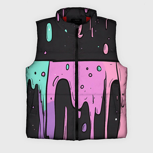 Мужской жилет Стекающая краска текстура / 3D-Красный – фото 1