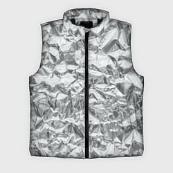 Мужской жилет Серебряная фольга - мятая текстура, цвет: 3D-черный
