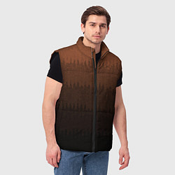 Мужской жилет Чёрно-коричневый полосы от светлого к тёмному, цвет: 3D-черный — фото 2