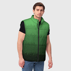 Мужской жилет Зеленый градиент текстурные полосы, цвет: 3D-черный — фото 2