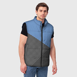 Мужской жилет Сине-серый геометричный, цвет: 3D-черный — фото 2