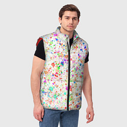 Мужской жилет Белый с разноцветными брызгами, цвет: 3D-красный — фото 2