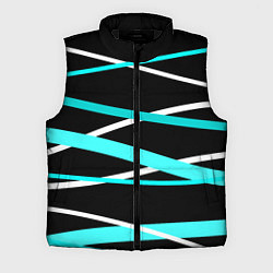 Мужской жилет Чёрный с бело-голубыми полосами, цвет: 3D-черный
