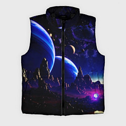 Мужской жилет Фантастический космос тёмно-синий, цвет: 3D-черный