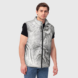Мужской жилет Черепа лошадей - эскиз, цвет: 3D-черный — фото 2