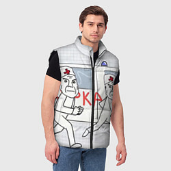 Мужской жилет Дурка мем скорая, цвет: 3D-черный — фото 2