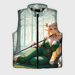 Мужской жилет Эльфийская аниме ведьма среди черепов в мрачном ле, цвет: 3D-черный