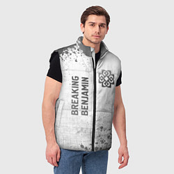 Мужской жилет Breaking Benjamin - white gradient вертикально, цвет: 3D-черный — фото 2