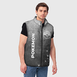 Мужской жилет Pokemon - grey gradient вертикально, цвет: 3D-черный — фото 2