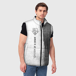 Мужской жилет System of a Down - white gradient по-вертикали, цвет: 3D-черный — фото 2