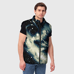 Мужской жилет Космический абстрактный чёрно-синий, цвет: 3D-черный — фото 2