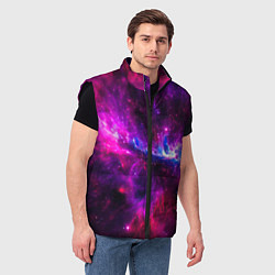 Мужской жилет Неоновый галактический космос, цвет: 3D-черный — фото 2