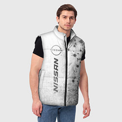 Мужской жилет Nissan - white gradient по-вертикали, цвет: 3D-черный — фото 2