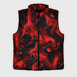 Мужской жилет Красно-черные разводы краски - абстрактный узор, цвет: 3D-черный