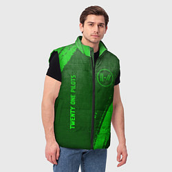 Мужской жилет Twenty One Pilots - green gradient вертикально, цвет: 3D-черный — фото 2