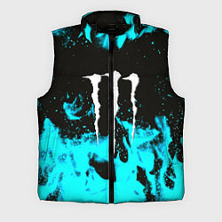 Мужской жилет Monster energy голубой огонь, цвет: 3D-черный