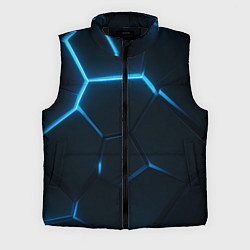 Мужской жилет Черные плиты с синим светом, цвет: 3D-черный