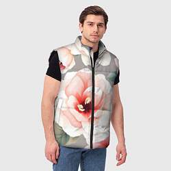 Мужской жилет Нежные цветы, цвет: 3D-черный — фото 2