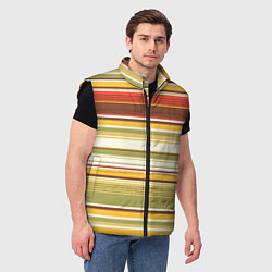 Мужской жилет Горизонтальные полосы, цвет: 3D-черный — фото 2