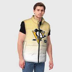 Мужской жилет Питтсбург Пингвинз - желтый и белый, цвет: 3D-черный — фото 2