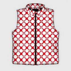 Мужской жилет Красно белый узор в клетку и горох, цвет: 3D-черный