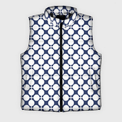 Мужской жилет Серо-белый узор в клетку и горох ретро, цвет: 3D-черный