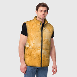 Мужской жилет Абстракция - bright yellow, цвет: 3D-черный — фото 2