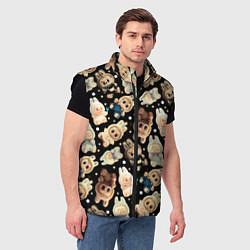Мужской жилет Лабубу с друзьями labyby pattrn, цвет: 3D-черный — фото 2